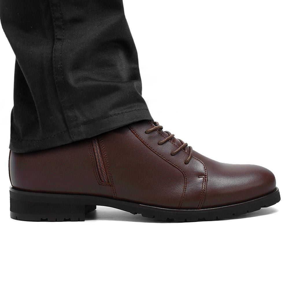 Brown leather men's boots