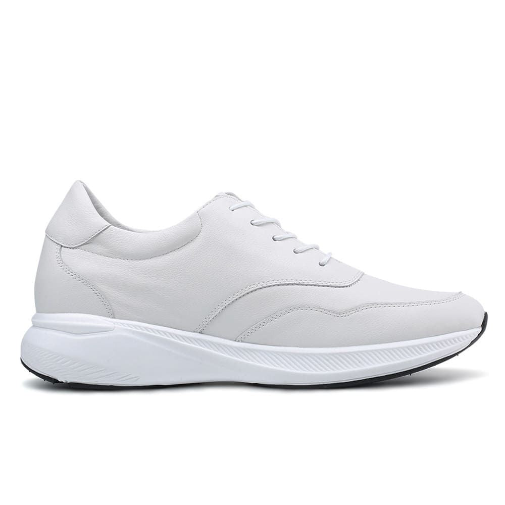 Mr. Atisha 7cm | 2.8 inches Taller White Elevator Casual Walking Shoes for Men