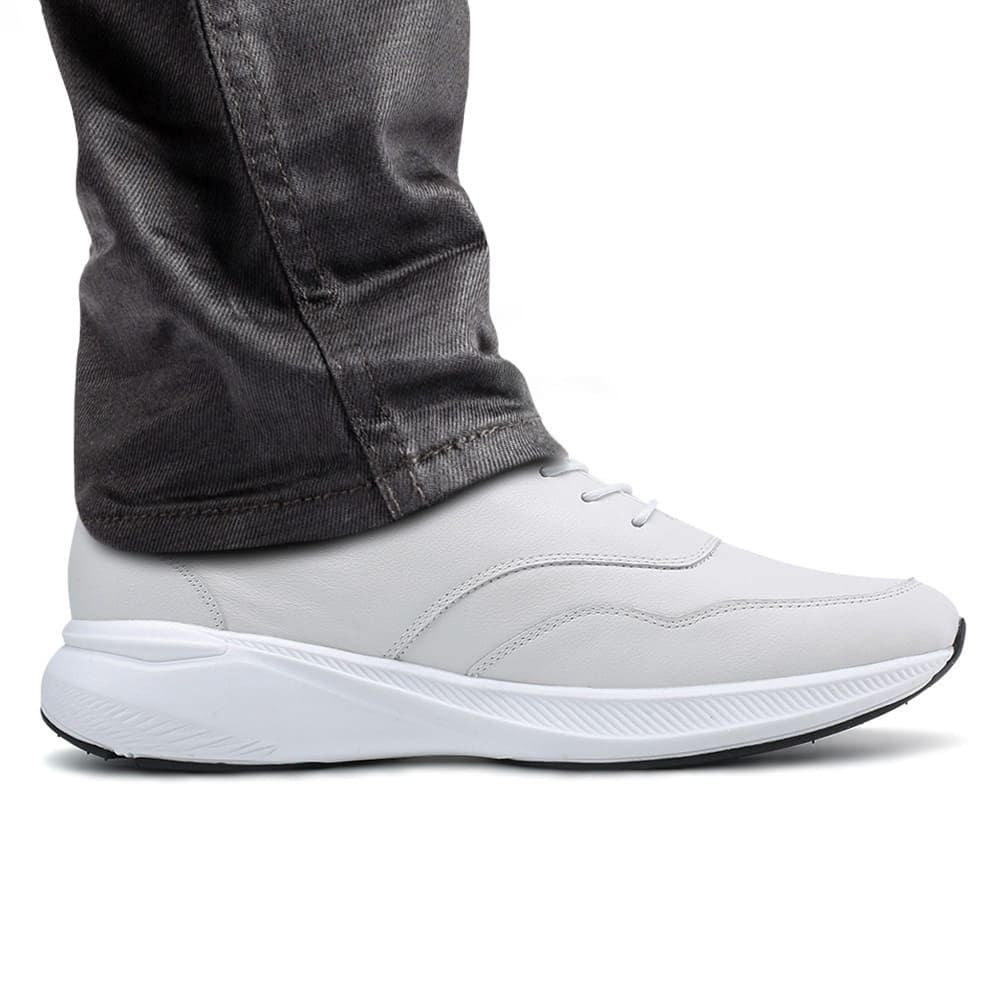 Mr. Atisha 7cm | 2.8 inches Taller White Elevator Casual Walking Shoes for Men
