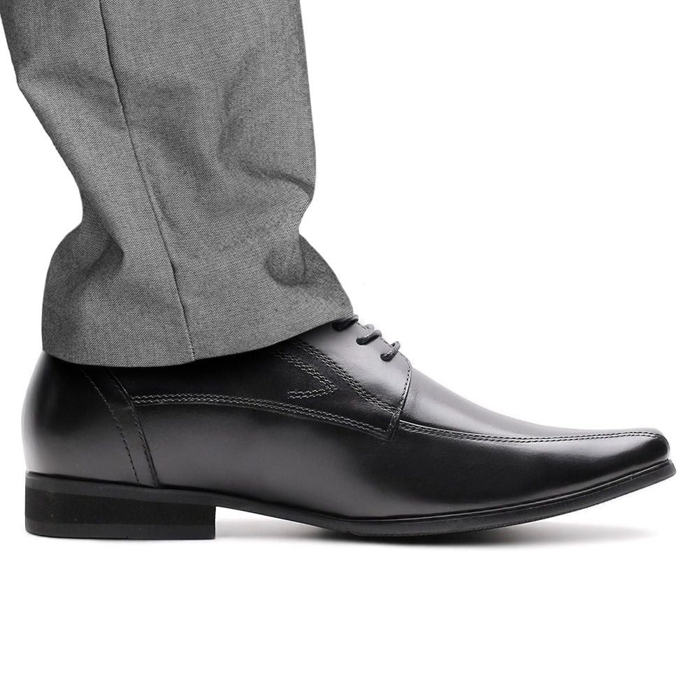 Mr. Bruch Black | 7.5cm Taller - Men's Business Elevator Shoes