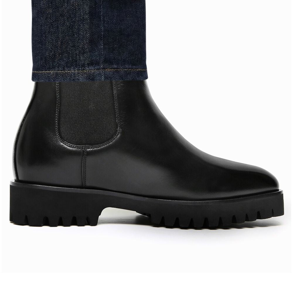 Mr. Callum Black 8cm | Premium Chelsea Elevator Boots (3.2")