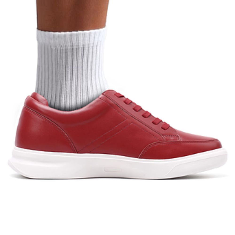 Mr. Federer red elevator sneakers with 7cm hidden lift by JENNEN Shoes