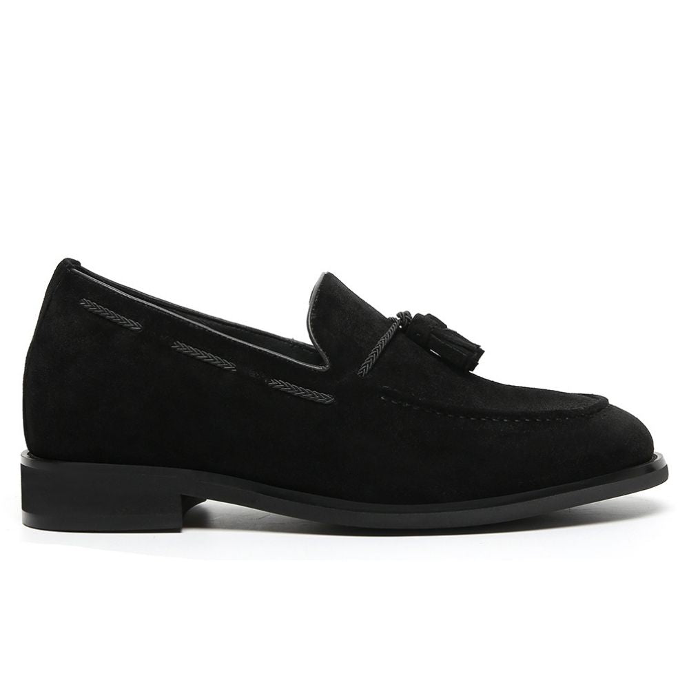 Mr. Ehnes Black 6cm | Suede Gentleman’s Loafers (2.4")