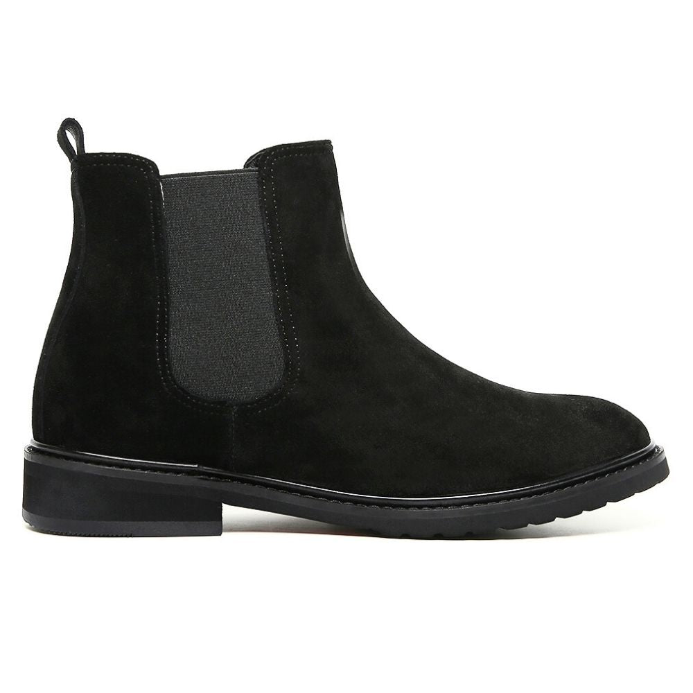 Mr. Tognetti Suede Black 7cm | Luxury Suede Platform Boots (2.8")