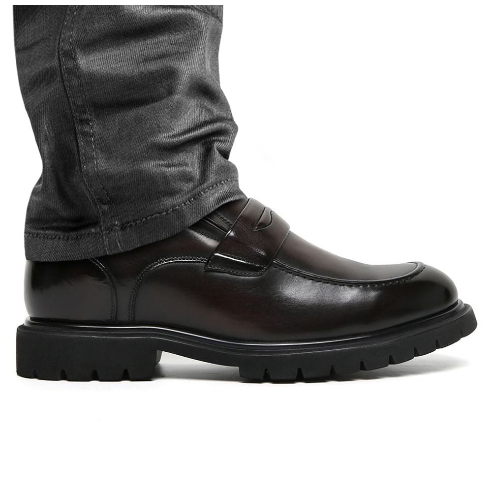 Mr. Ysaye Brown 8cm | Elegant Slip-On Dress Shoes (3.2")