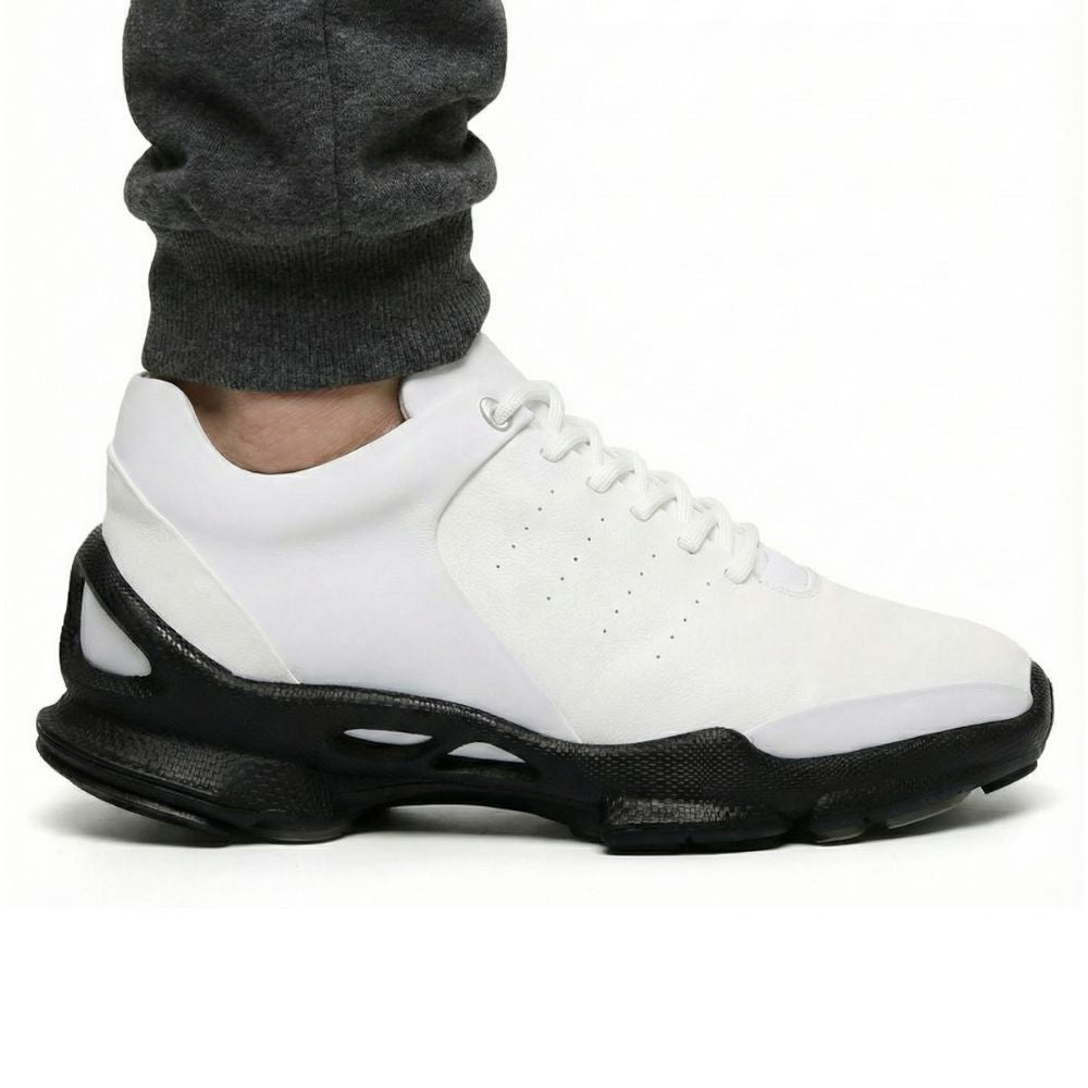 Mr. Paul White 7cm | Sporty Height-Increasing Sneakers (2.8")