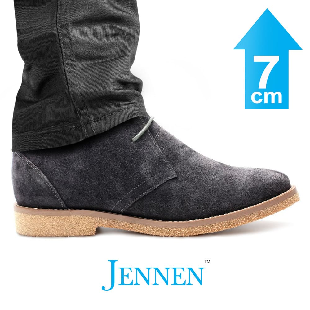 Mr. Mozart Grey | 7cm Height Increasing Grey Elevator Boots