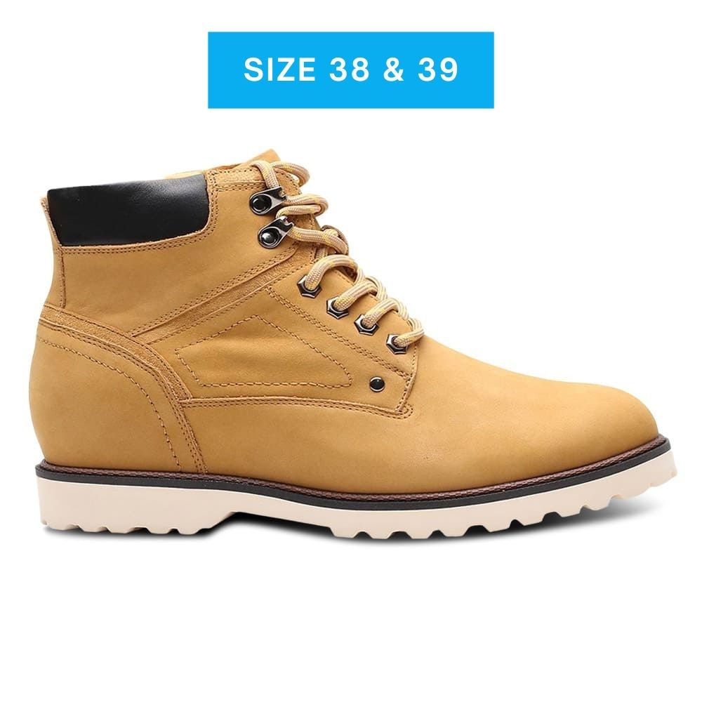 8cm Work Boots with Hidden Height Lifters