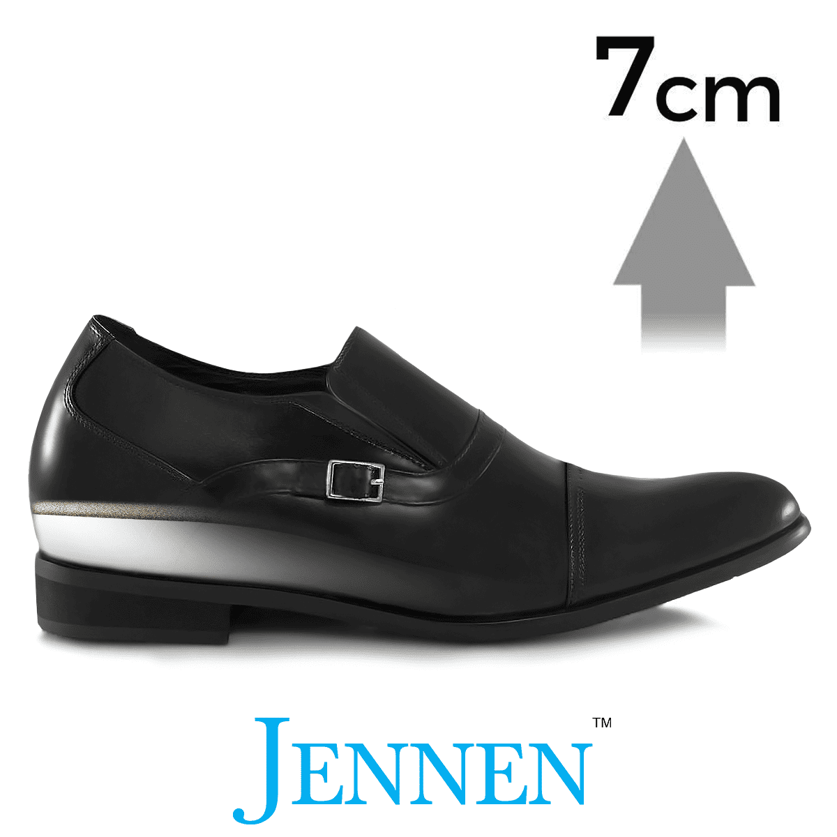 Mr. Nielsen Black | 7cm Taller - Slip-On Elevator Wedding Shoes For Men