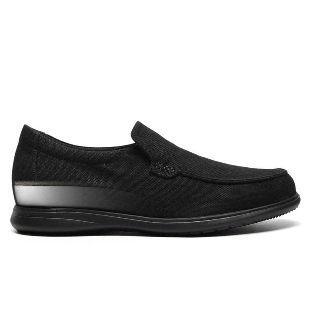 Mr. Parker 5cm | 2 Inches Black Canvas Elevator Sneakers | Lightweight Casual Height Increasing Shoes