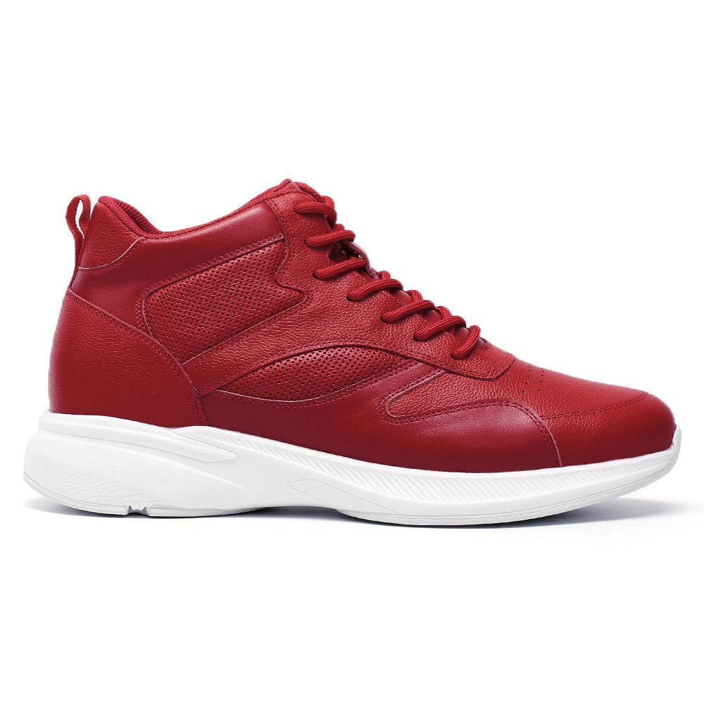 Mr. Pippen 8cm | 3.2 inches Bold Red Leather Instant Lift Sneakers