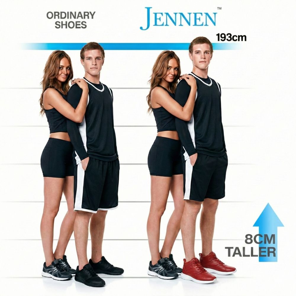 Mr. Pippen 8cm | 3.2 inches Bold Red Leather Instant Lift Sneakers