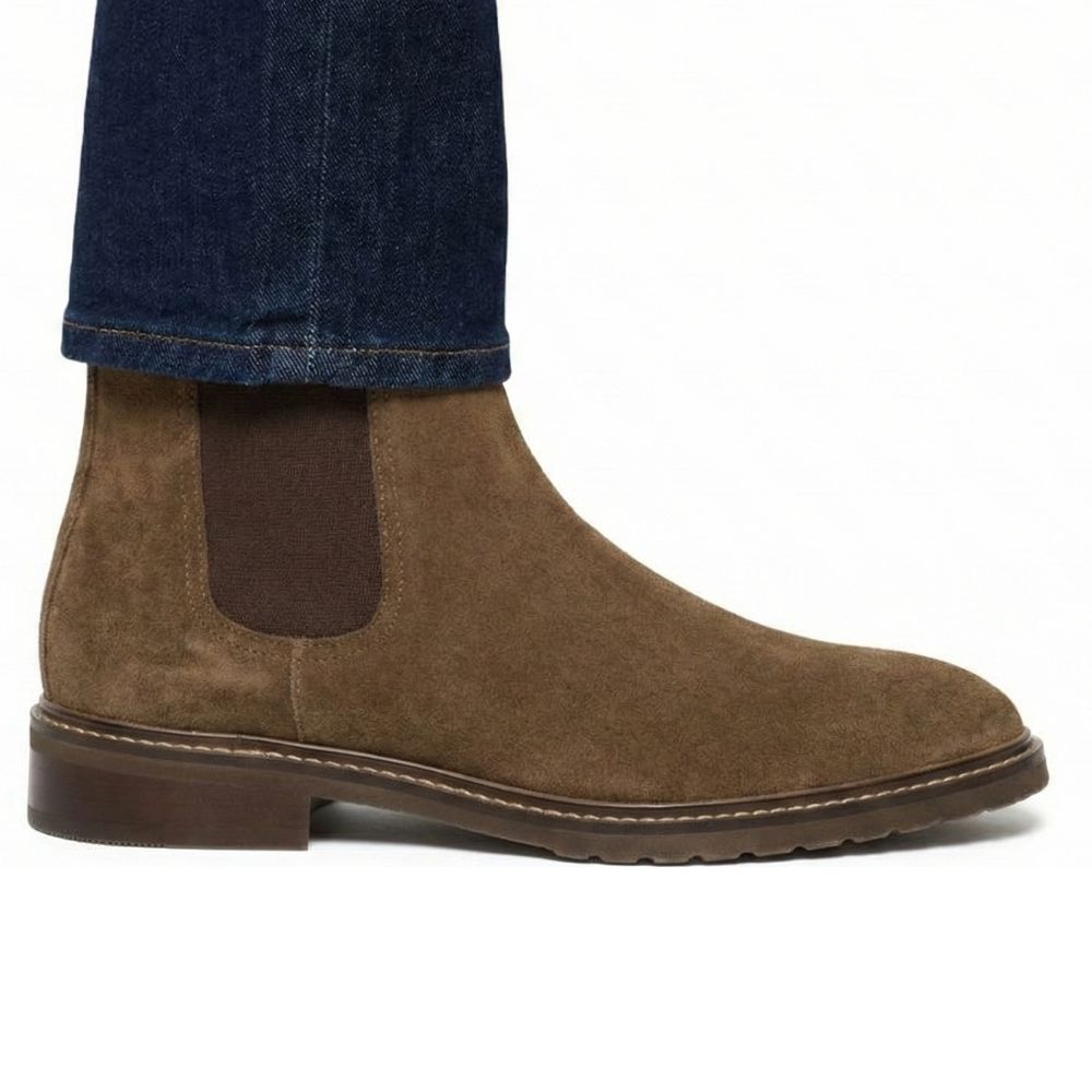 Mr. Tognetti Suede Dark Brown 7cm | Height-Boosting Suede Boots (2.8")