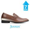 Mr. Deaton 7cm | 2.8 inches Men's Brown Slip-On Leather Shoes