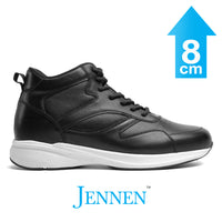 Mr. Pippen 8cm | 3.2 inches Taller Black High Top Leather Kicks