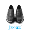 Mr. Deaton 7cm | 2.8 inches Black Leather Slip On Height-Boosting Shoes