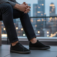Mr. Jackie 7cm | 2.8 inches Black Taller Casual Elevator Suede Sneakers