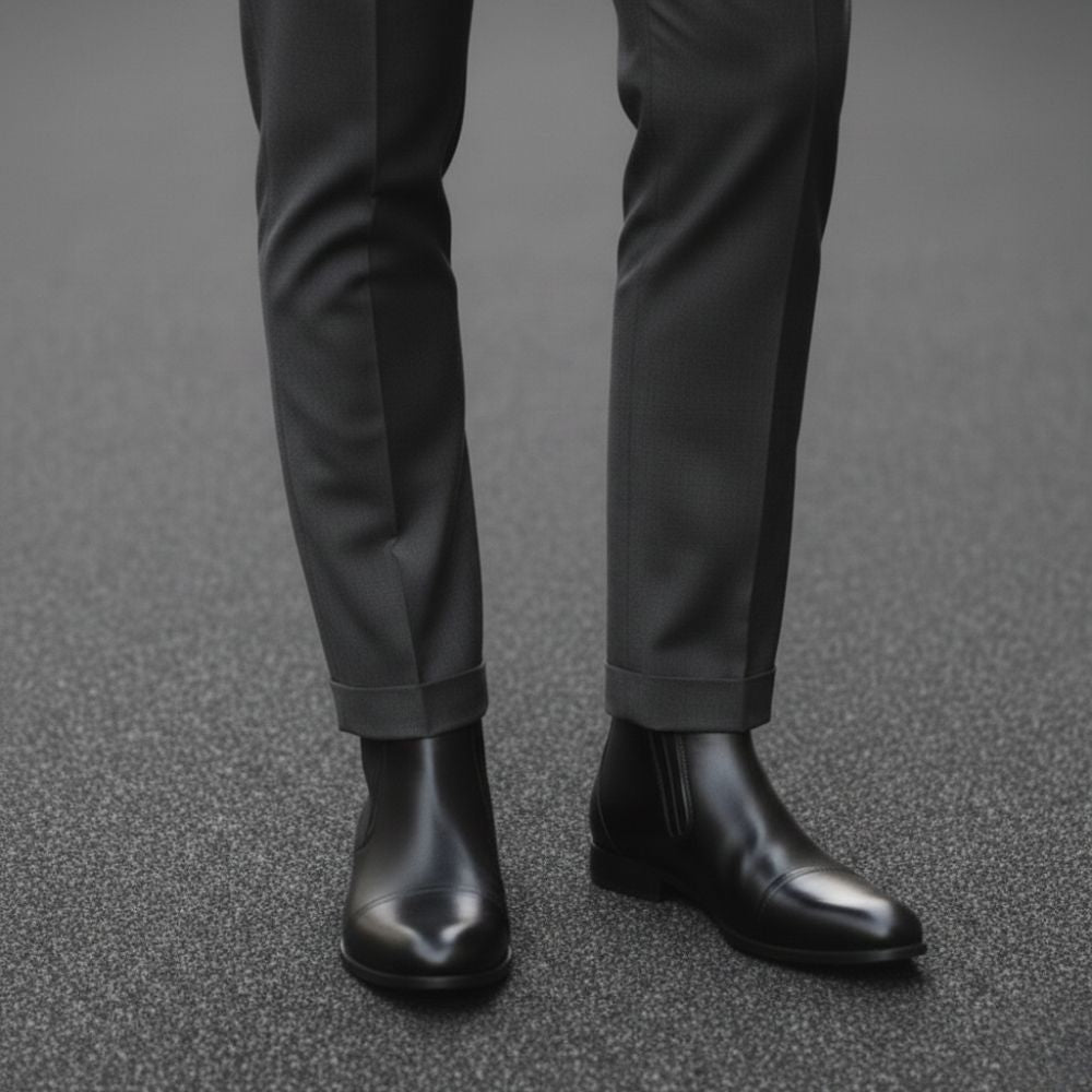 Mr. Ferras Vegan Black 8cm | 3.2 inches Taller Elevated Boots