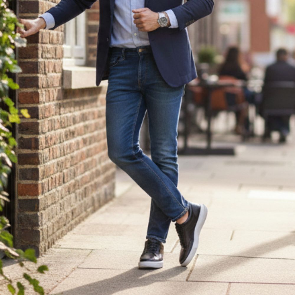 Mr. Federer 7cm | 2.8 inches Timeless Black Elevated Casual Shoes