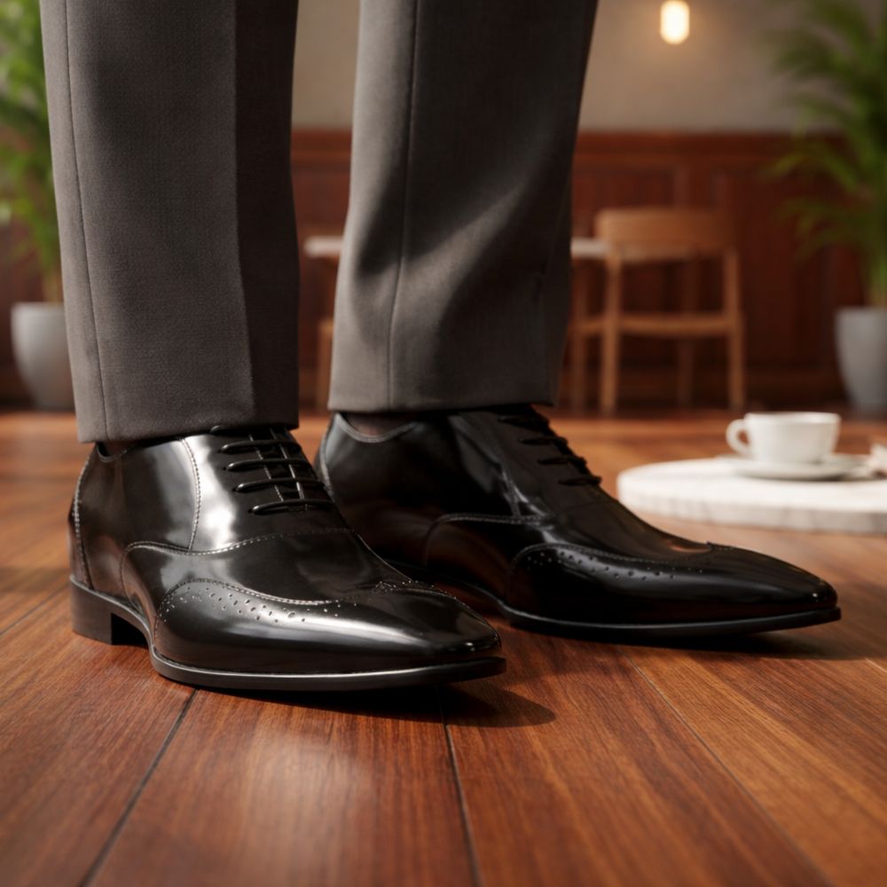 Mr. Aristotle 7cm | 2.8 inches Taller Patent Wedding Shoes Men