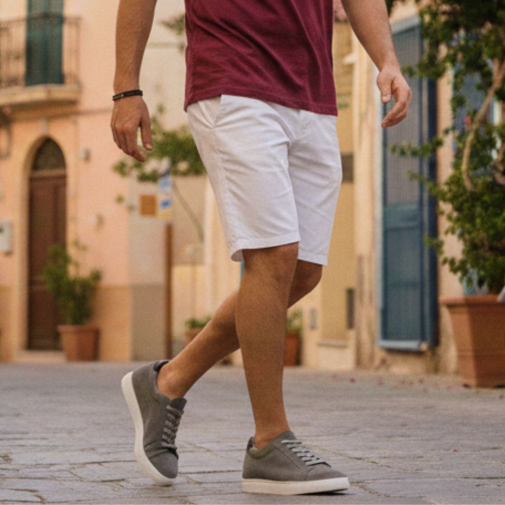 Mr. Banksy Grey 7cm | 2.8 inches Taller Suede Sneakers with Lifts for Men