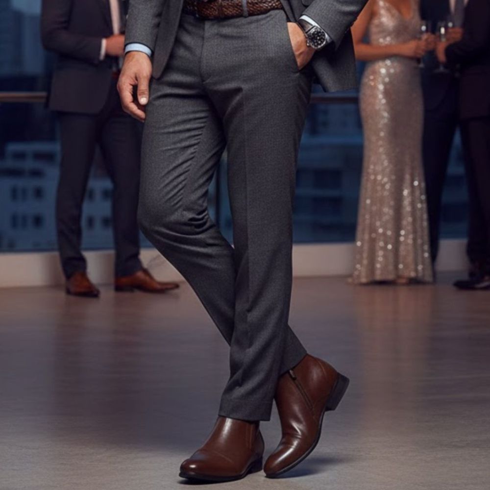 Mr. Ferras Brown 8cm | 3.2 inches Tall Hidden Heel Mens Boots