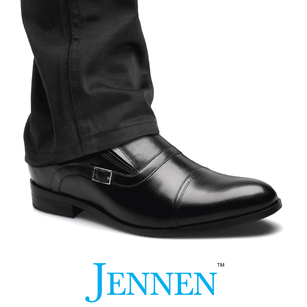 Mr. Nielsen Black | 7cm Taller - Slip-On Elevator Wedding Shoes For Men
