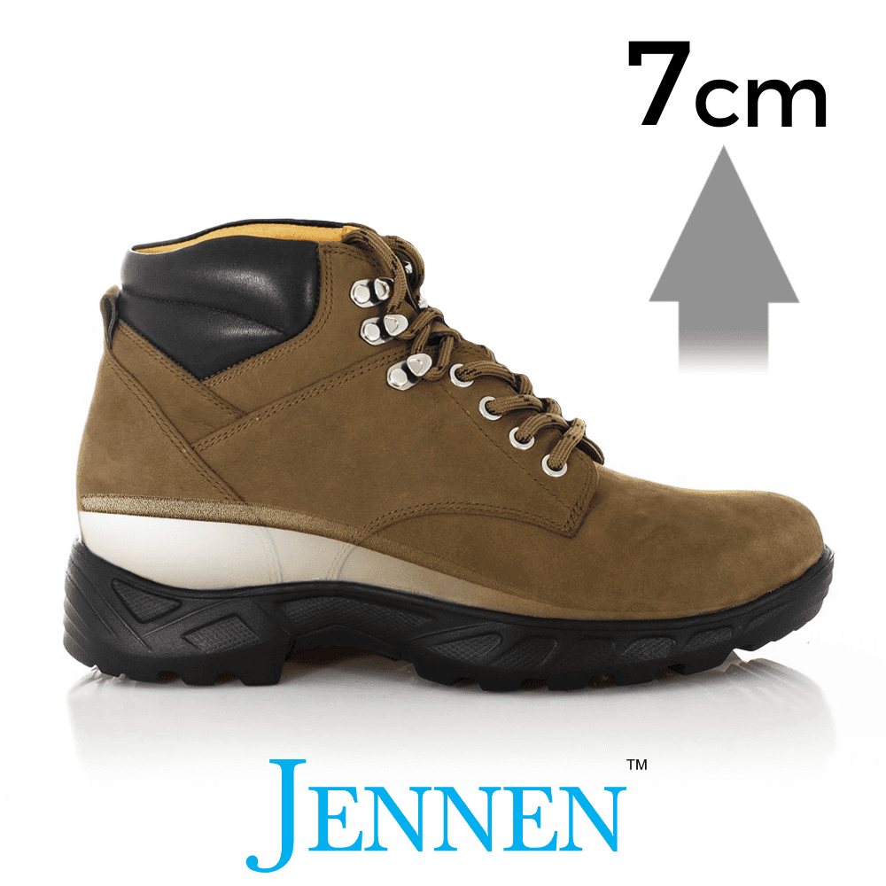 Mr. Nepal Brown 7cm | 2.8 inches Taller Desert Hiking Style Elevator Boots