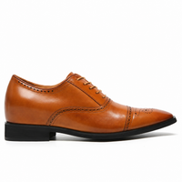 7cm formal brown elevator shoes