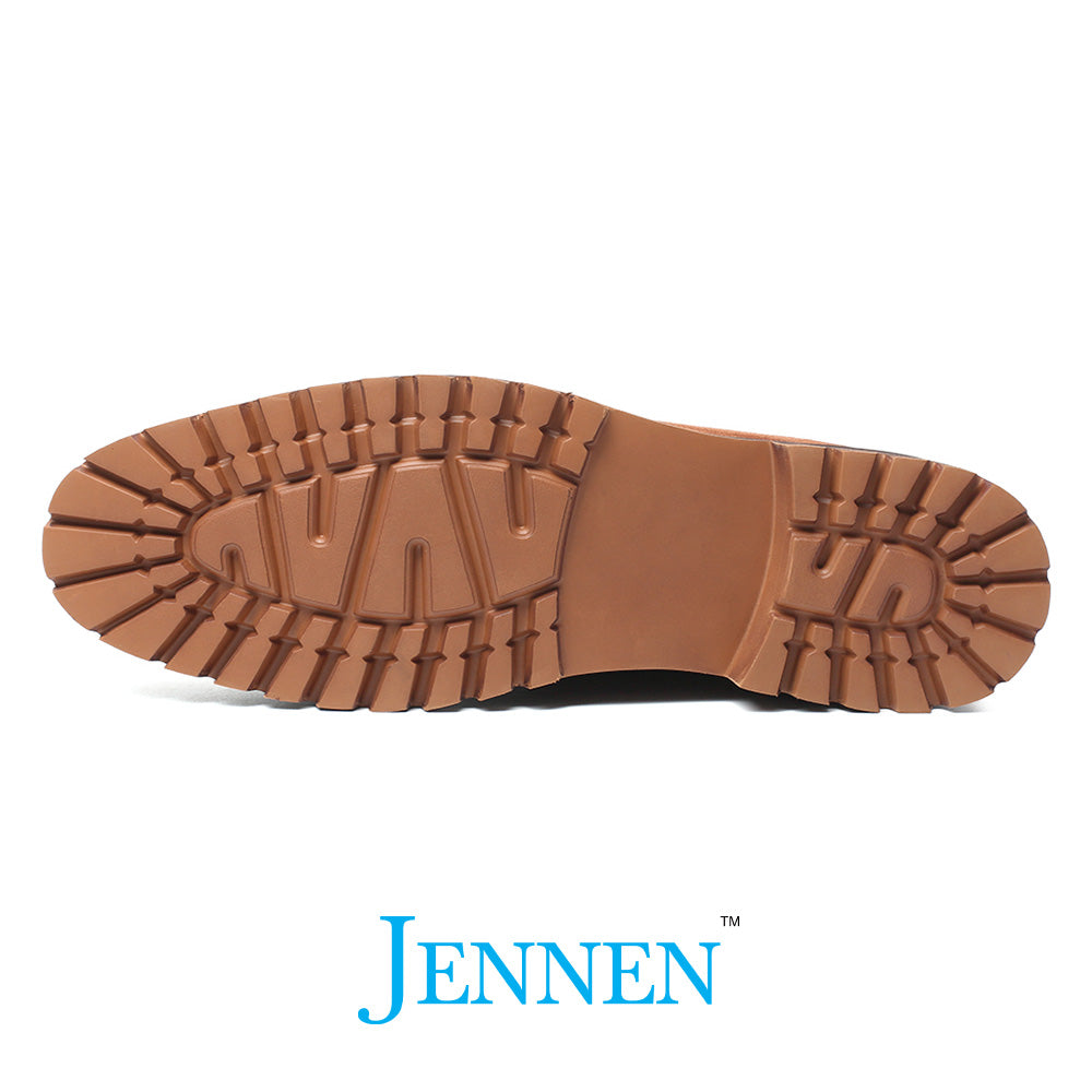 Hidden Heeled Brown Suede Men Boots