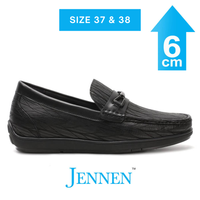 Mr. Adendorff Black 6cm | 2.4 inches Taller Men Low Platform Shoes