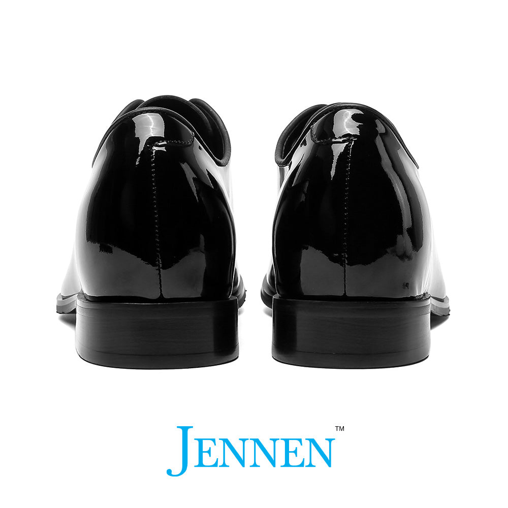 Mr. Assange Patent Black 7cm | 2.8 inches Taller Wedding Shoes for Men
