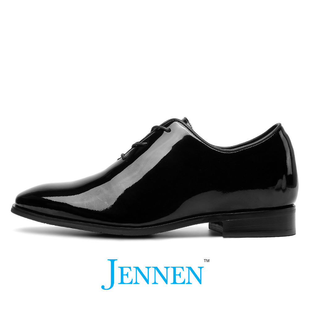 Mr. Assange Patent Black 7cm | 2.8 inches Taller Wedding Shoes for Men