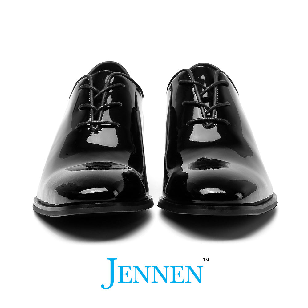 Mr. Assange Patent Black 7cm | 2.8 inches Taller Wedding Shoes for Men