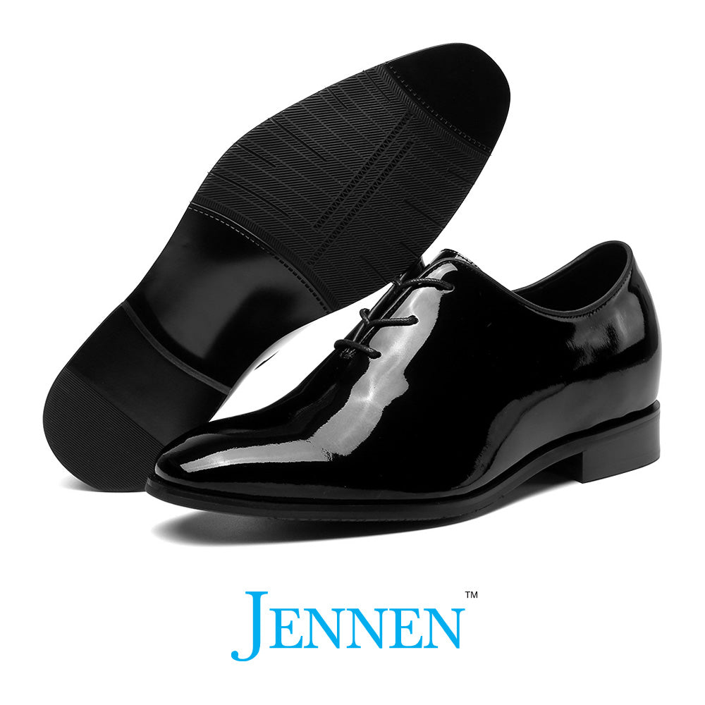 Mr. Assange Patent Black 7cm | 2.8 inches Taller Wedding Shoes for Men