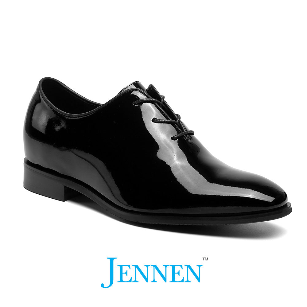 Mr. Assange Patent Black 7cm | 2.8 inches Taller Wedding Shoes for Men