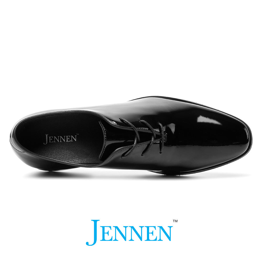 Mr. Assange Patent Black 7cm | 2.8 inches Taller Wedding Shoes for Men