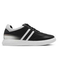 Mr. Ezekiel 6cm | 2.4 Inches Black Leather Elevator Sneakers | Casual Leather Elevator Sneakers