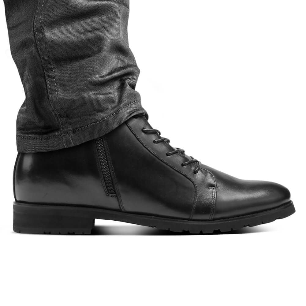 Mr. Abela 8cm | 3.2 inches Taller Men's Black Elevator Boots