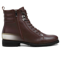 Mr. Abela 8cm | 3.2 inches Brown Stylish Elevator Leather Boots