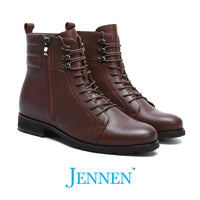 Mr. Abela 8cm | 3.2 inches Brown Stylish Elevator Leather Boots