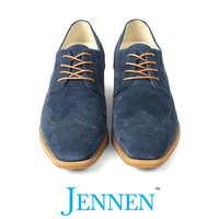 Mr. Hogan 7cm | 2.8 inches Urban Style Blue Suede Leather with Heels