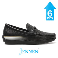 Mr. Adendorff Black 6cm | 2.4 inches Taller Men Low Platform Shoes