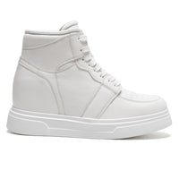 Mr. Alex White 10cm | Height-Increasing Leather Sneakers (4")