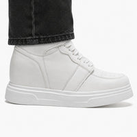 Mr. Alex White 10cm | Height-Increasing Leather Sneakers (4")