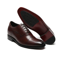 Brown dress shoes with black soles  7cm taller Formal Hidden Heel Footwear