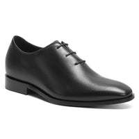 Matte black men's wedding shoes  7cm hidden height