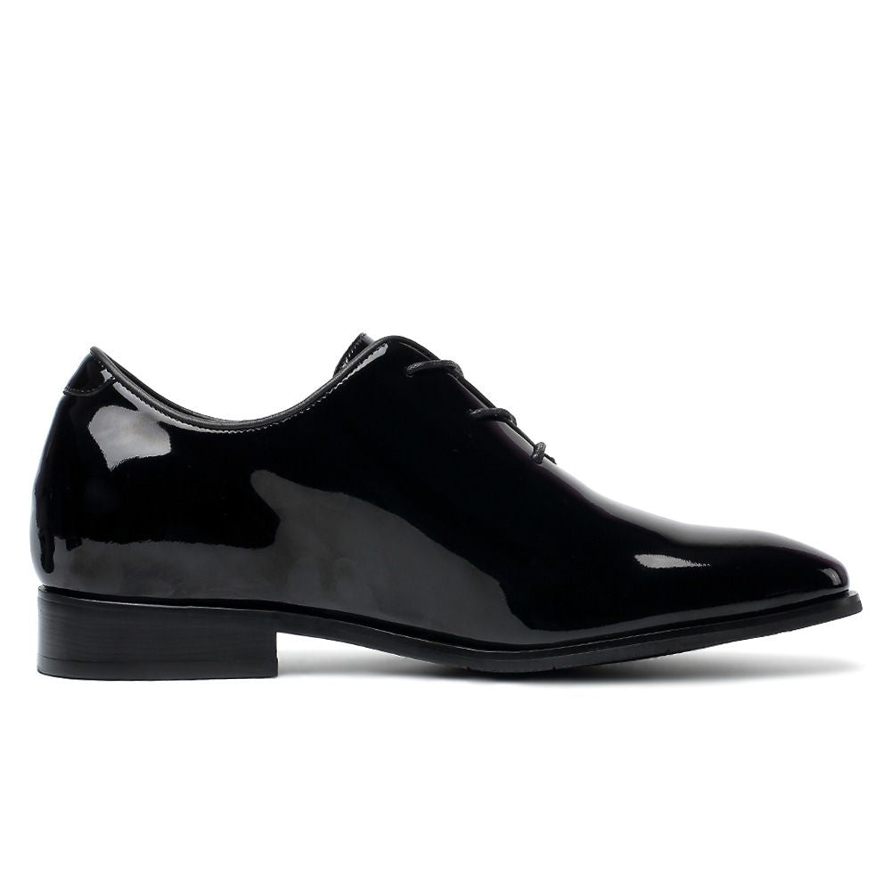 Mr. Assange Patent Black 7cm | 2.8 inches Taller Wedding Shoes for Men
