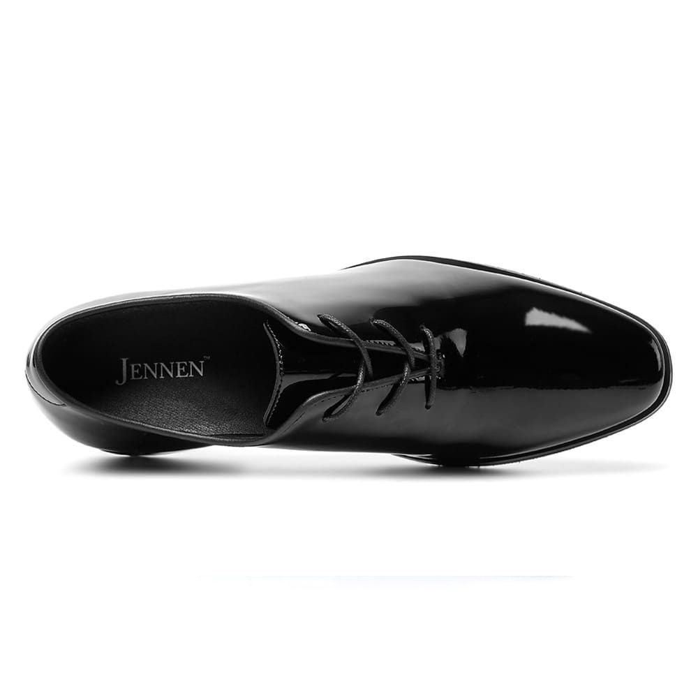 Men's shiny formal leather shoes 7cm taller for wedding