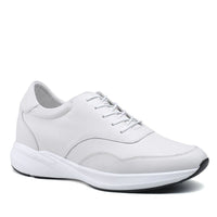 White athletic shoe 7cm taller  lightweight elevator shoes for everyday wear
